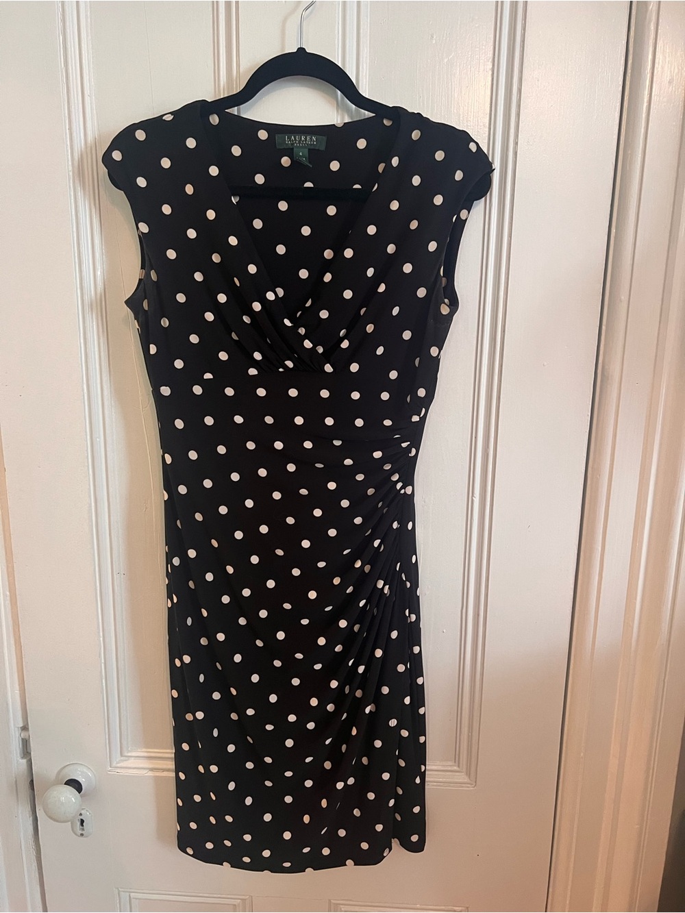 Lauren Ralph Lauren Black and White Polka Dot Midi Dress